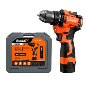 Taladro Inalámbrico Redbo RB-16BL 16V 45Nm 3/8” con 2 Baterías